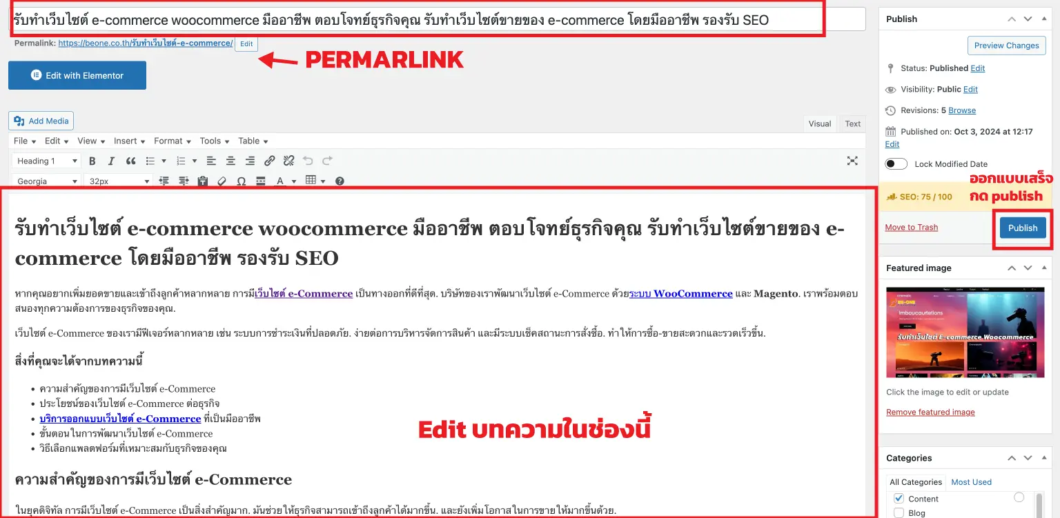 รับทำเว็บไซต์ WP 10 การสร้าง Post WordPress 02